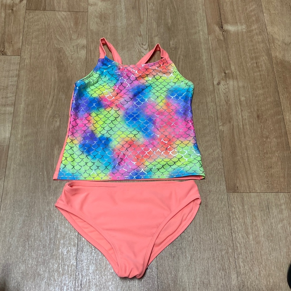 Girls Wonder Nation Mermaid Scales Swimsuit 🩱 Size M (7/8)